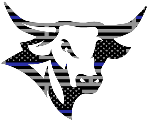Nebraska Omaha Mavericks Mascot Logo Thin Blue Line American Flag Premium DieCut Vinyl Decal PICK SIZE