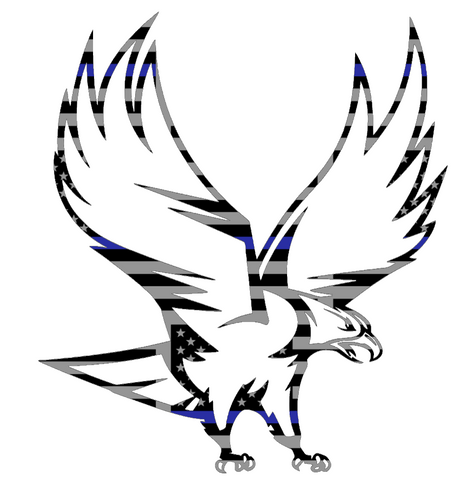 NCCU Eagles Team Logo Thin Blue Line American Flag Premium DieCut Vinyl Decal PICK SIZE