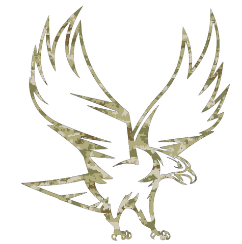NCCU Eagles Team Logo Salute to Service Camouflage Camo Vinyl Decal PICK SIZE