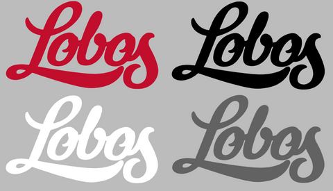 New Mexico Lobos Team Name Logo Premium DieCut Vinyl Decal PICK COLOR & SIZE