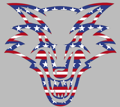 New Mexico Lobos Team Logo Stars & Stripes USA American Flag Vinyl Decal PICK SIZE