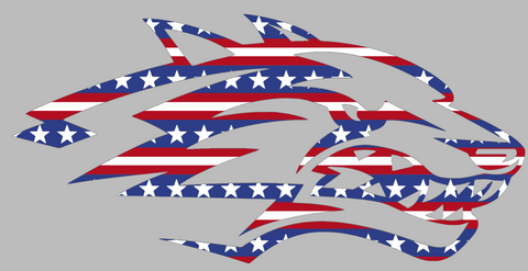 New Mexico Lobos Alternate Logo Stars & Stripes USA American Flag Vinyl Decal PICK SIZE