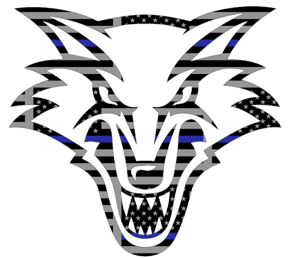 New Mexico Lobos Team Logo Thin Blue Line American Flag Premium DieCut Vinyl Decal PICK SIZE