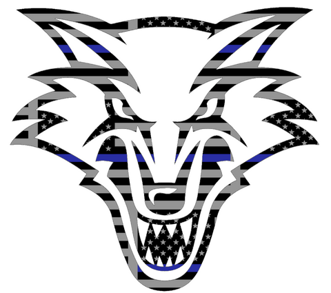 New Mexico Lobos Team Logo Thin Blue Line American Flag Premium DieCut Vinyl Decal PICK SIZE