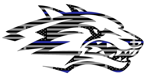 New Mexico Lobos Alternate Logo Thin Blue Line American Flag Premium DieCut Vinyl Decal PICK SIZE