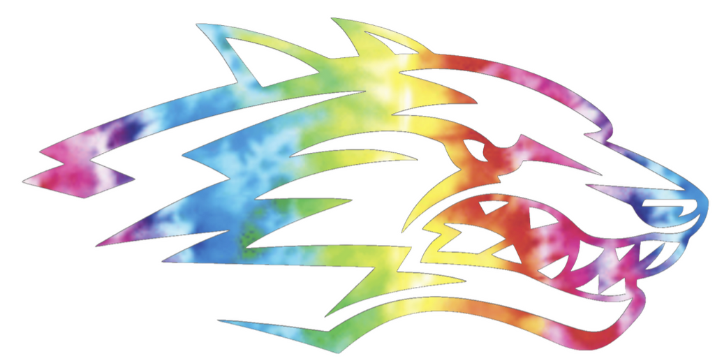 New Mexico Lobos Alternate Logo Crucial Catch Cancer Tie Dye Vinyl Decal PICK SIZE