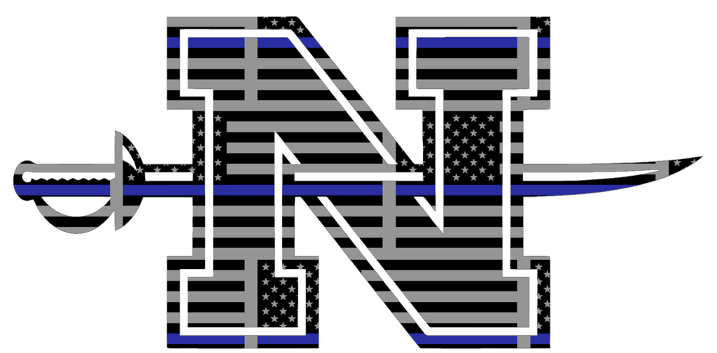Nicholls State Colonels Team Logo Thin Blue Line American Flag Premium DieCut Vinyl Decal PICK SIZE