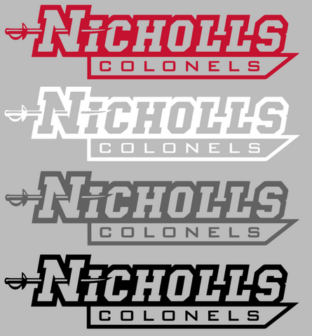 Nicholls State Colonels Team Name Logo Premium DieCut Vinyl Decal PICK COLOR & SIZE