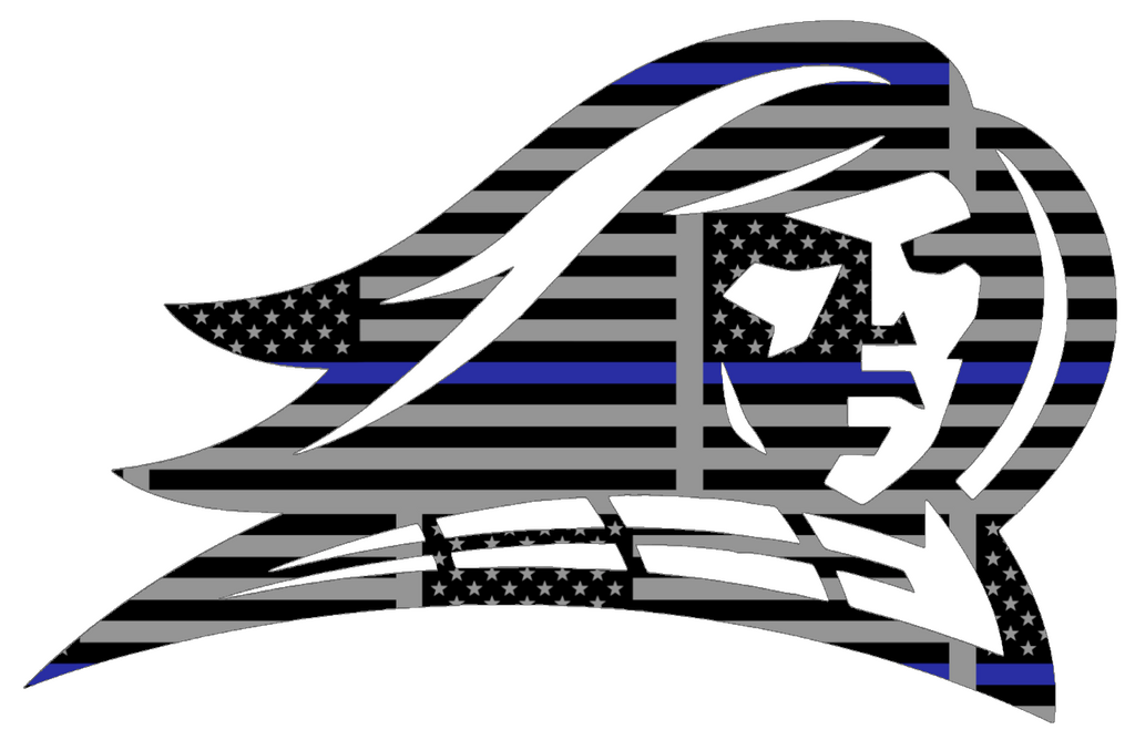 NJIT Highlanders Team Logo Thin Blue Line American Flag Premium DieCut Vinyl Decal PICK SIZE