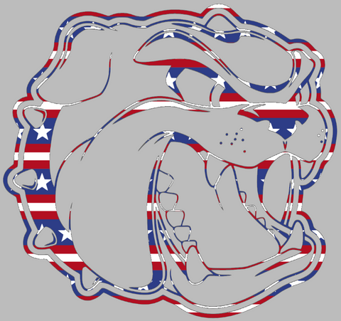 North Carolina Asheville Bulldogs Team Logo Stars & Stripes USA American Flag Vinyl Decal PICK SIZE