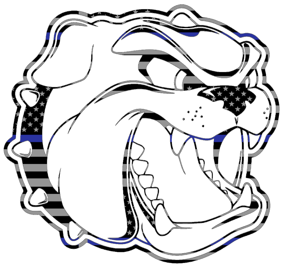 North Carolina Asheville Bulldogs Team Logo Thin Blue Line American Flag Premium DieCut Vinyl Decal PICK SIZE