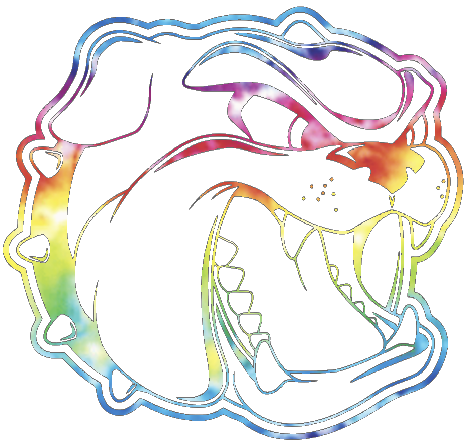 North Carolina Asheville Bulldogs Team Logo Crucial Catch Cancer Tie Dye Vinyl Decal PICK SIZE