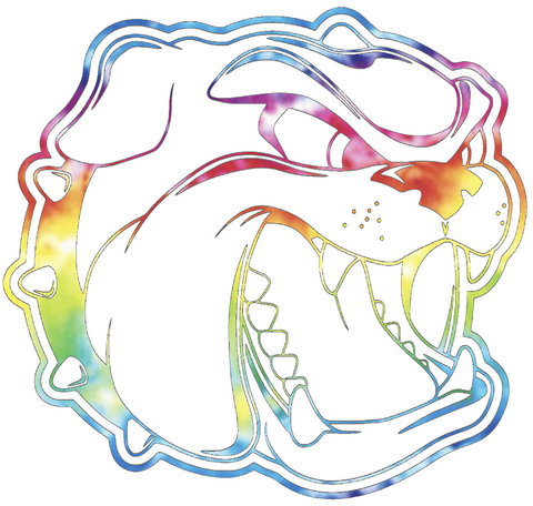 North Carolina Asheville Bulldogs Team Logo Crucial Catch Cancer Tie Dye Vinyl Decal PICK SIZE