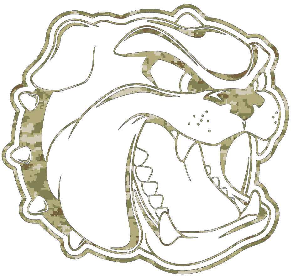 North Carolina Asheville Bulldogs Team Logo Salute to Service Camouflage Camo Vinyl Decal PICK SIZE