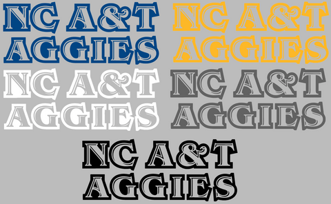 North Carolina AT&T Aggies Team Name Logo Premium DieCut Vinyl Decal PICK COLOR & SIZE
