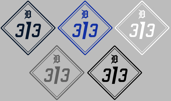 Detroit Tigers City Connect 313 Area Code Vinyl Decal PICK COLOR SIZE ...