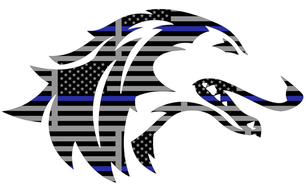 Southern Illinois Salukis Team Logo Thin Blue Line American Flag Premium DieCut Vinyl Decal PICK SIZE