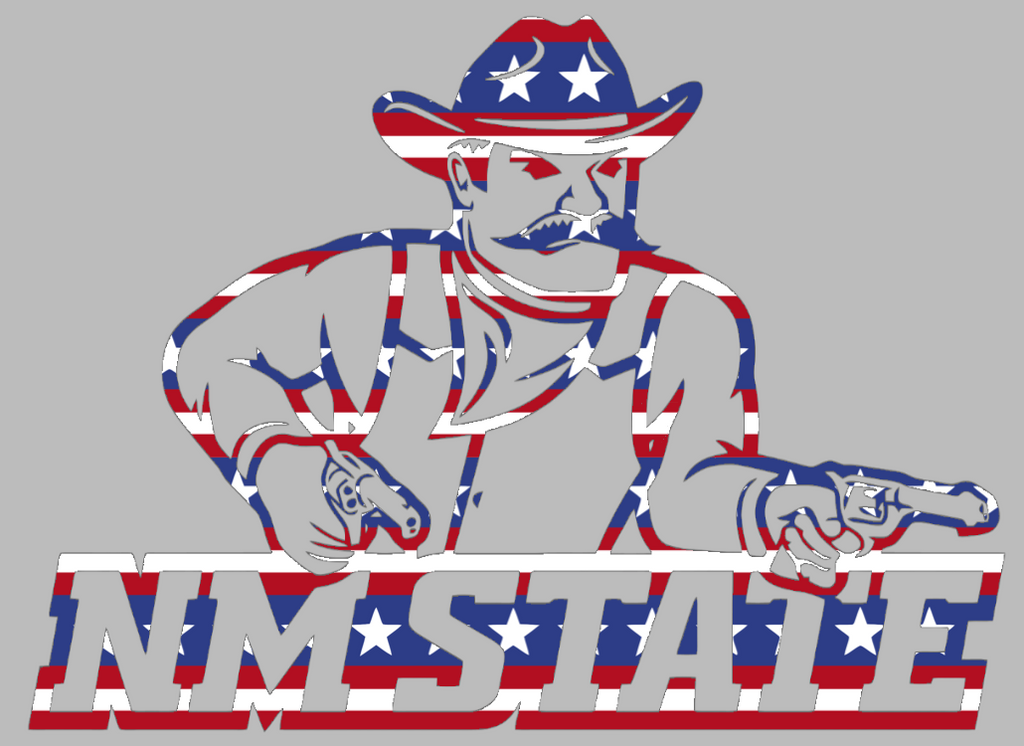 New Mexico State Aggies Alternate Logo Stars & Stripes USA American Flag Vinyl Decal PICK SIZE