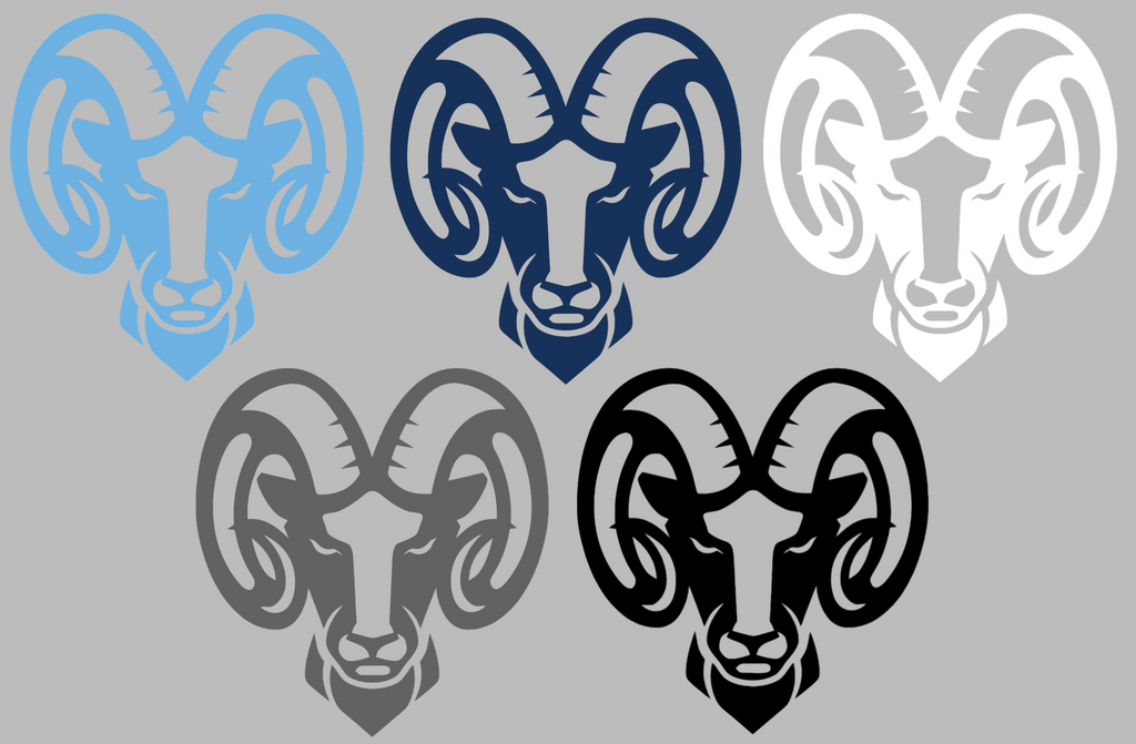 Rhode Island Rams Mascot Logo Premium DieCut Vinyl Decal PICK COLOR & SIZE