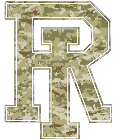 Rhode Island Rams Team Logo Salute to Service Camouflage Camo Vinyl Decal PICK SIZE