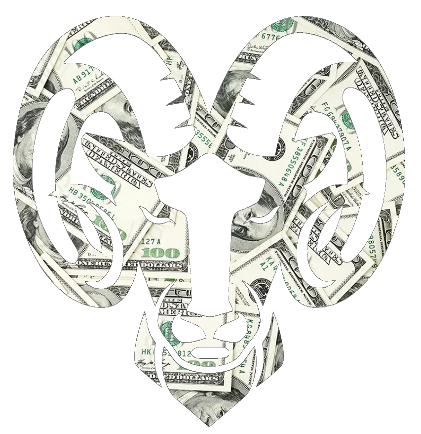 Rhode Island Rams Mascot Logo Money Print Premium DieCut Vinyl Decal PICK SIZE