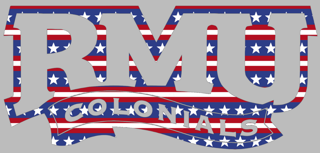 Robert Morris Colonials Team Logo Stars & Stripes USA American Flag Vinyl Decal PICK SIZE