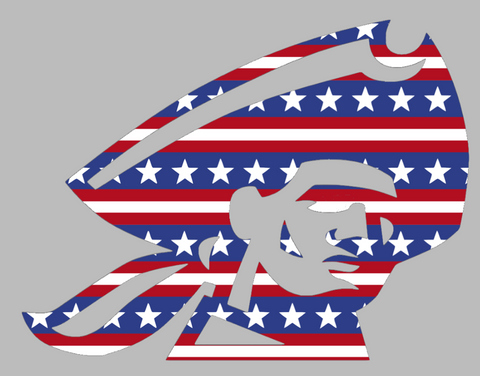 Robert Morris Colonials Mascot Logo Stars & Stripes USA American Flag Vinyl Decal PICK SIZE