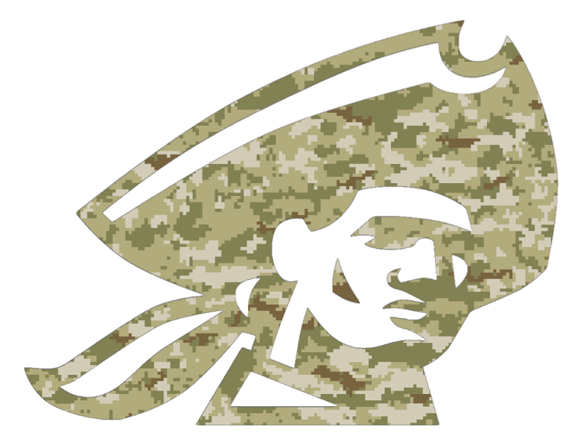 Robert Morris Colonials Mascot Logo Salute to Service Camouflage Camo Vinyl Decal PICK SIZE