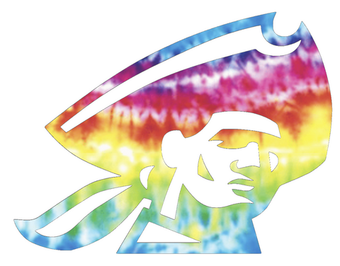 Robert Morris Colonials Mascot Logo Crucial Catch Cancer Tie Dye Vinyl Decal PICK SIZE