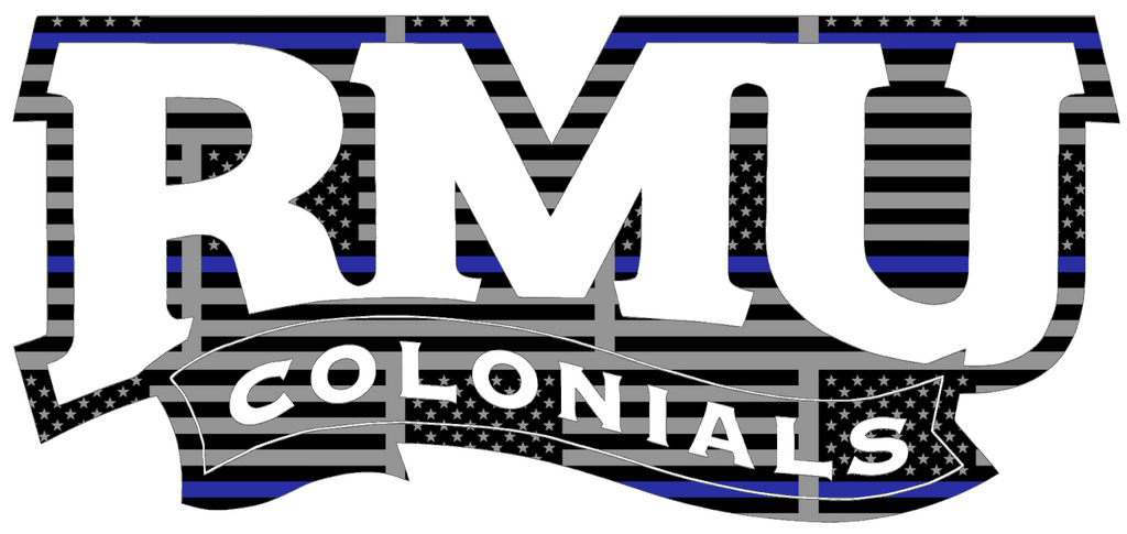 Robert Morris Colonials Team Logo Thin Blue Line American Flag Premium DieCut Vinyl Decal PICK SIZE