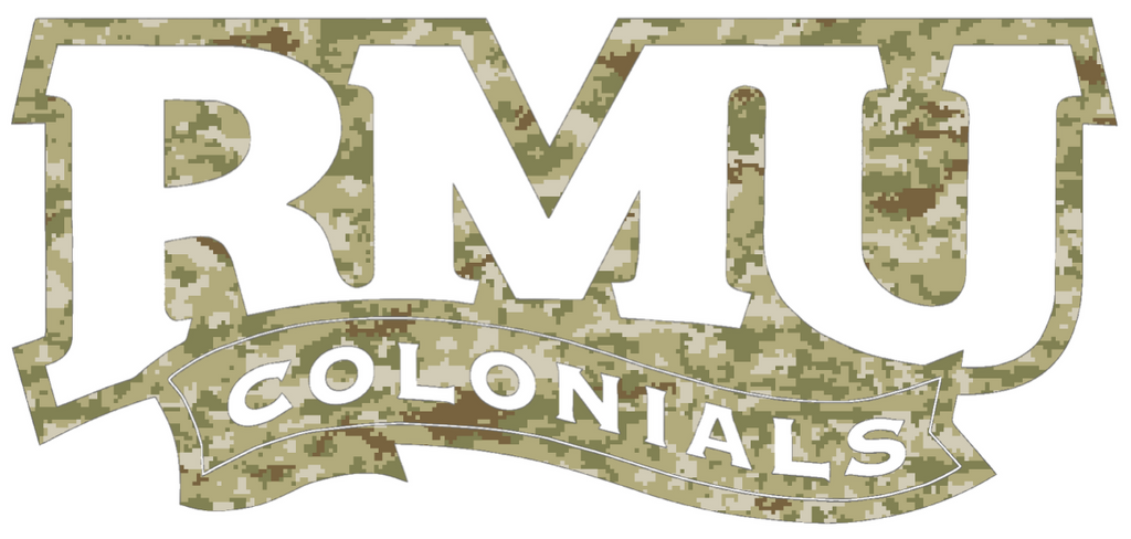 Robert Morris Colonials Team Logo Salute to Service Camouflage Camo Vinyl Decal PICK SIZE