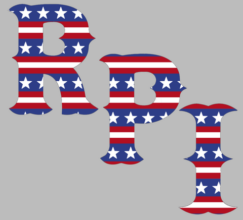 RPI Engineers Team Logo Stars & Stripes USA American Flag Vinyl Decal PICK SIZE