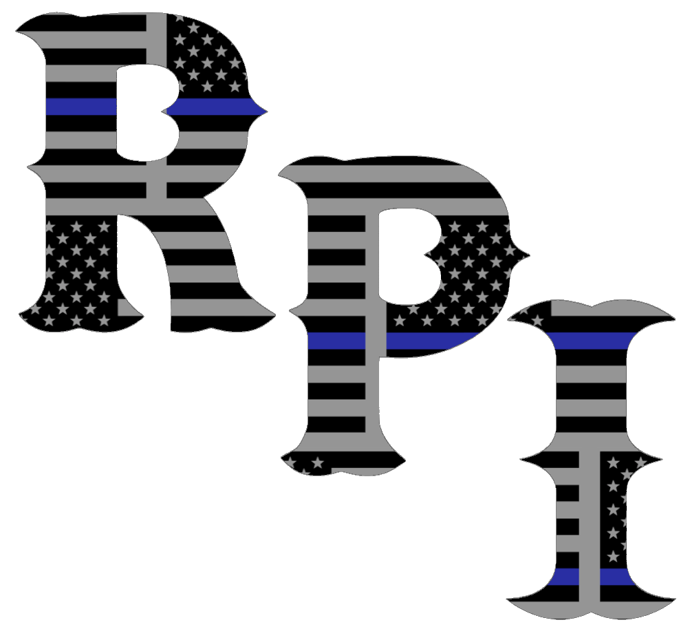 RPI Engineers Team Logo Thin Blue Line American Flag Premium DieCut Vinyl Decal PICK SIZE