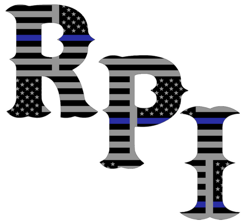 RPI Engineers Team Logo Thin Blue Line American Flag Premium DieCut Vinyl Decal PICK SIZE