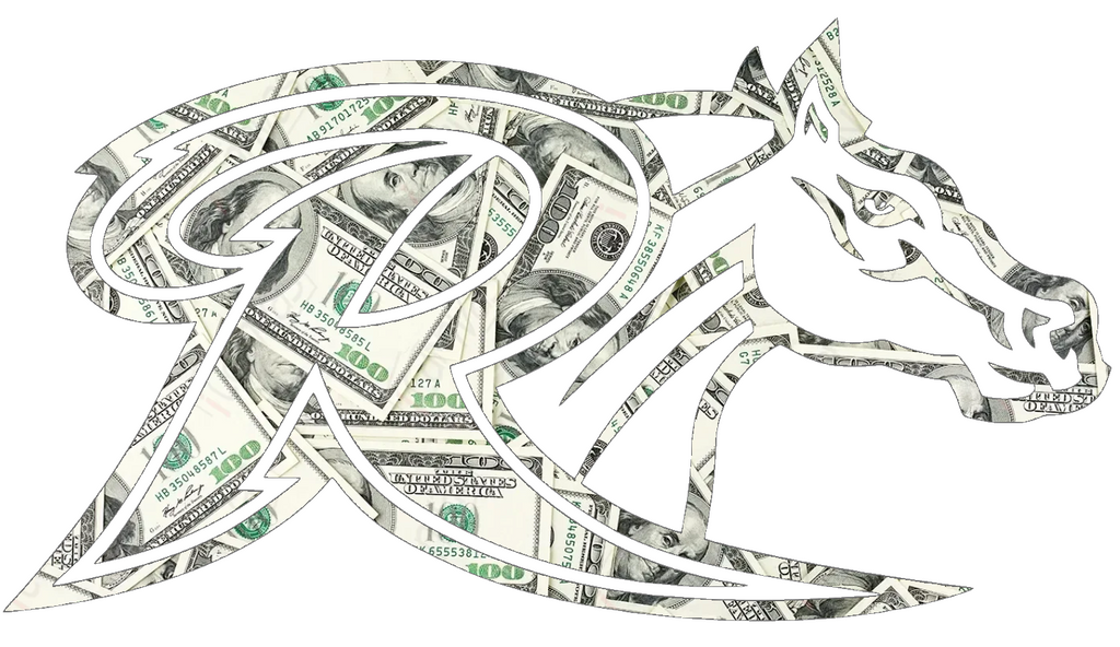 Rider Broncos R Logo Money Print Premium DieCut Vinyl Decal PICK SIZE