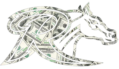 Rider Broncos R Logo Money Print Premium DieCut Vinyl Decal PICK SIZE