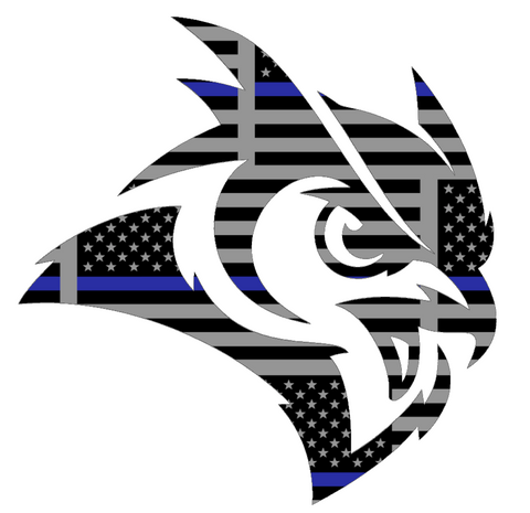 Rice Owls Mascot Logo Thin Blue Line American Flag Premium DieCut Vinyl Decal PICK SIZE