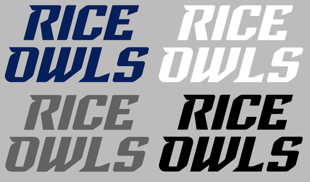 Rice Owls Team Name Logo Premium DieCut Vinyl Decal PICK COLOR & SIZE