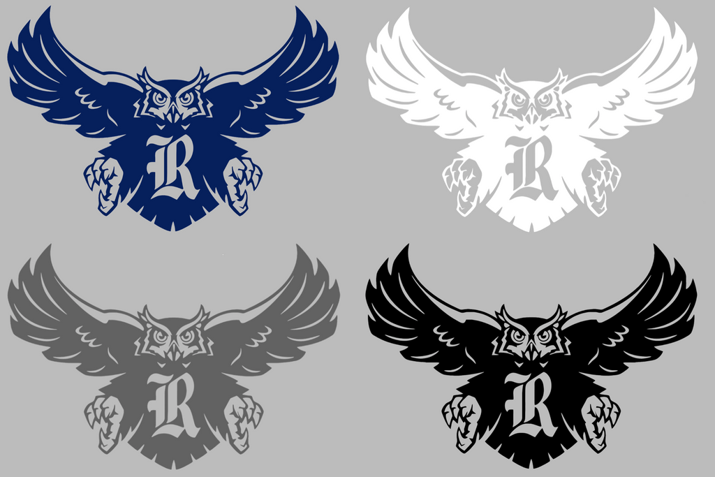 Rice Owls Retro Throwback Logo Premium DieCut Vinyl Decal PICK COLOR & SIZE