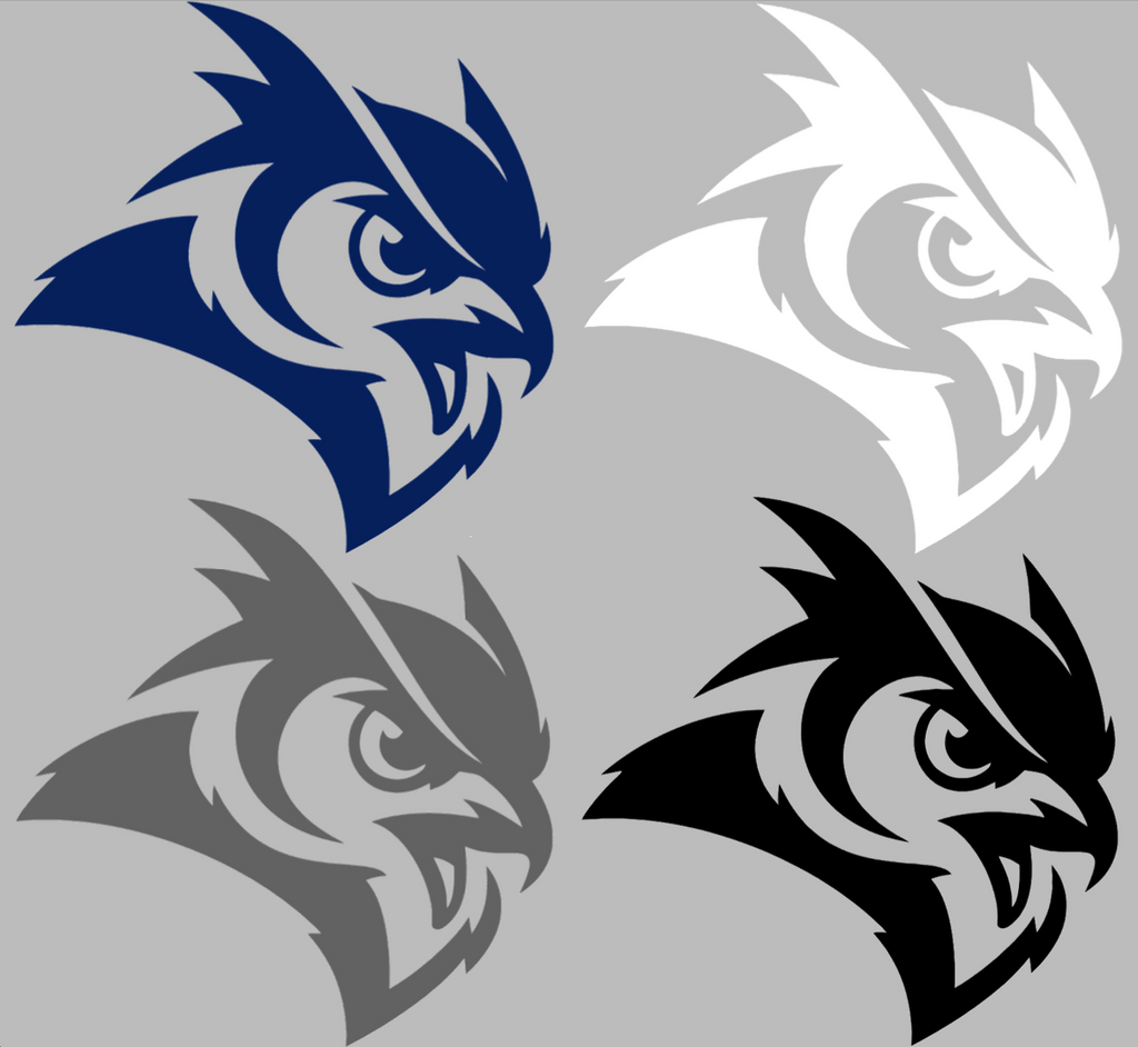Rice Owls Mascot Logo Premium DieCut Vinyl Decal PICK COLOR & SIZE