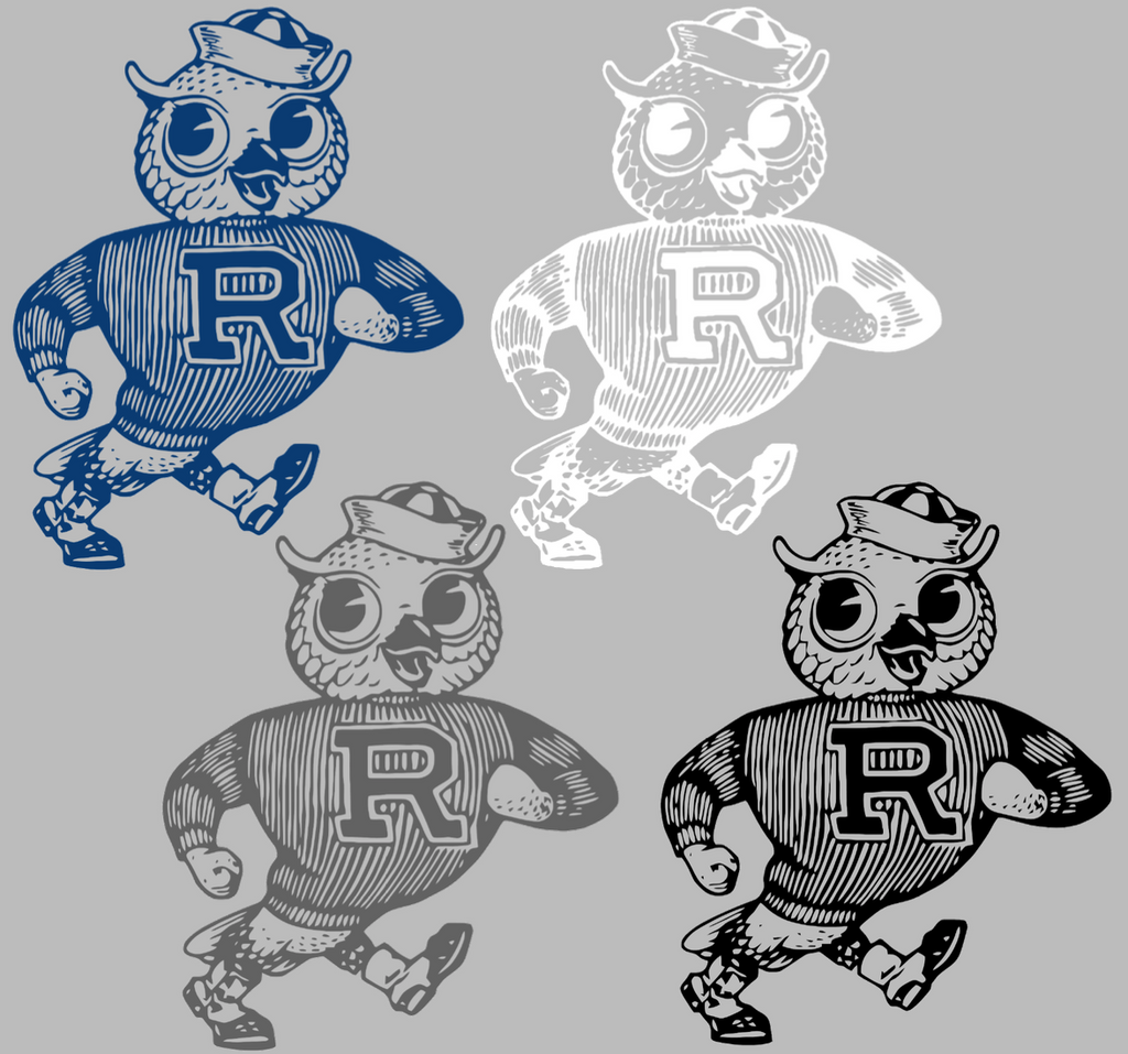 Rice Owls Retro Throwback Logo Premium DieCut Vinyl Decal PICK COLOR & SIZE