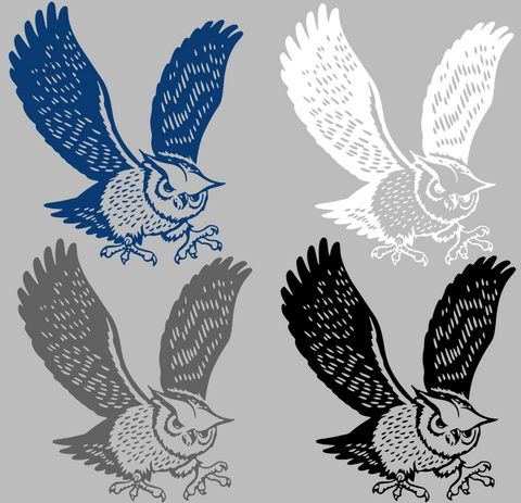 Rice Owls Retro Throwback Logo Premium DieCut Vinyl Decal PICK COLOR & SIZE