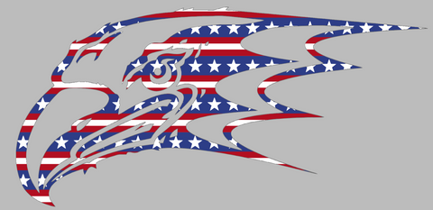 Niagra Purple Eagles Mascot Logo Stars & Stripes USA American Flag Vinyl Decal PICK SIZE