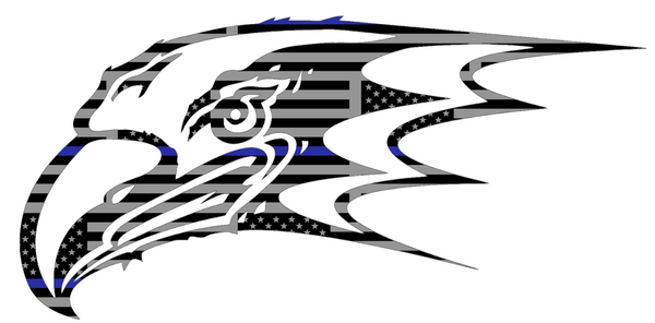 Niagra Purple Eagles Mascot Logo Thin Blue Line American Flag Premium DieCut Vinyl Decal PICK SIZE