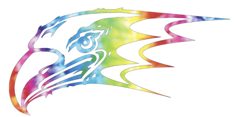 Niagra Purple Eagles Mascot Logo Crucial Catch Cancer Tie Dye Vinyl Decal PICK SIZE