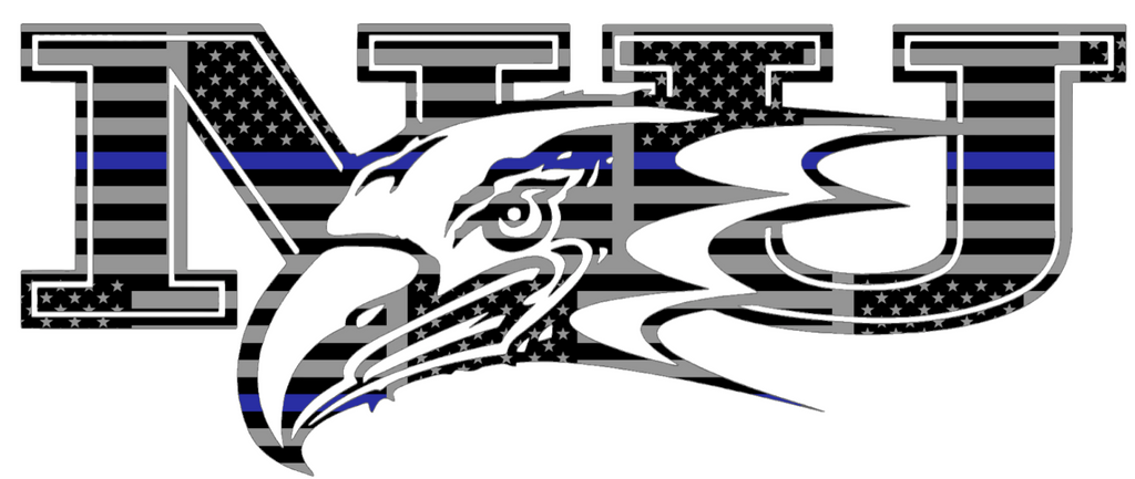 Niagra Purple Eagles Team Logo Thin Blue Line American Flag Premium DieCut Vinyl Decal PICK SIZE