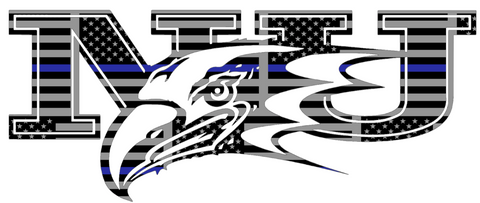 Niagra Purple Eagles Team Logo Thin Blue Line American Flag Premium DieCut Vinyl Decal PICK SIZE