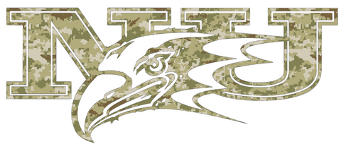 Niagra Purple Eagles Team Logo Salute to Service Camouflage Camo Vinyl Decal PICK SIZE