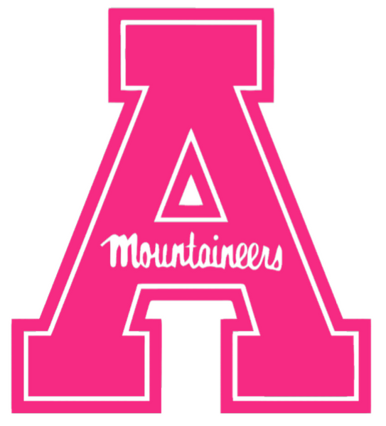 Appalachian State Mountaineers HOT PINK Team Logo Premium DieCut Vinyl Decal PICK SIZE