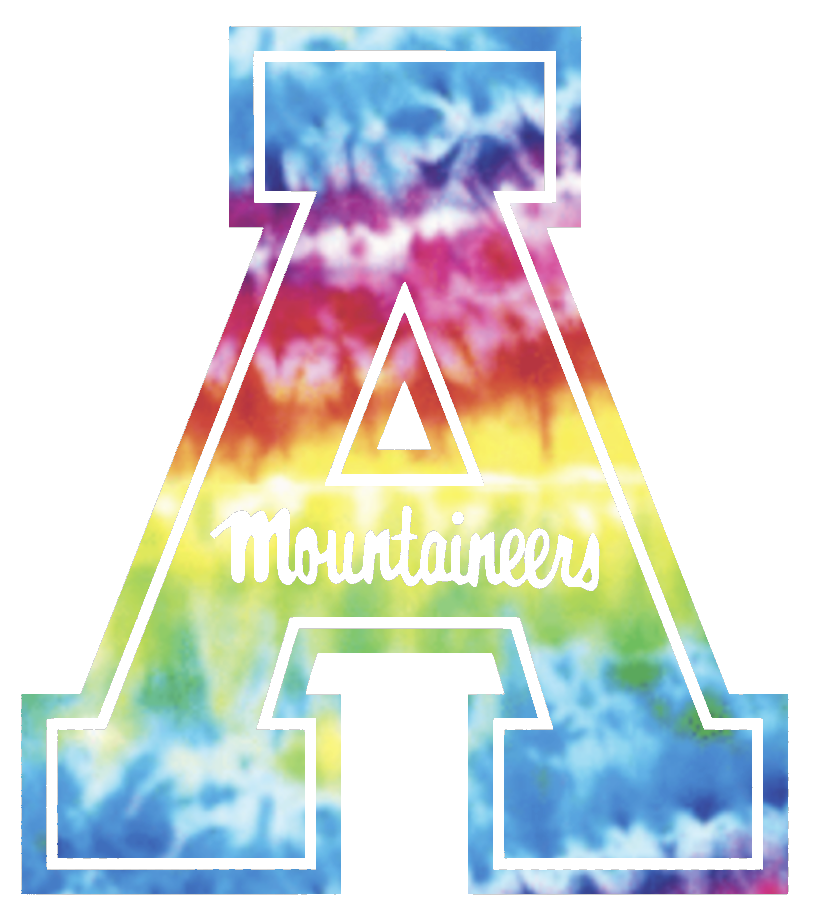 Appalachian State Mountaineers Team Logo Crucial Catch Cancer Tie Dye Vinyl Decal PICK SIZE